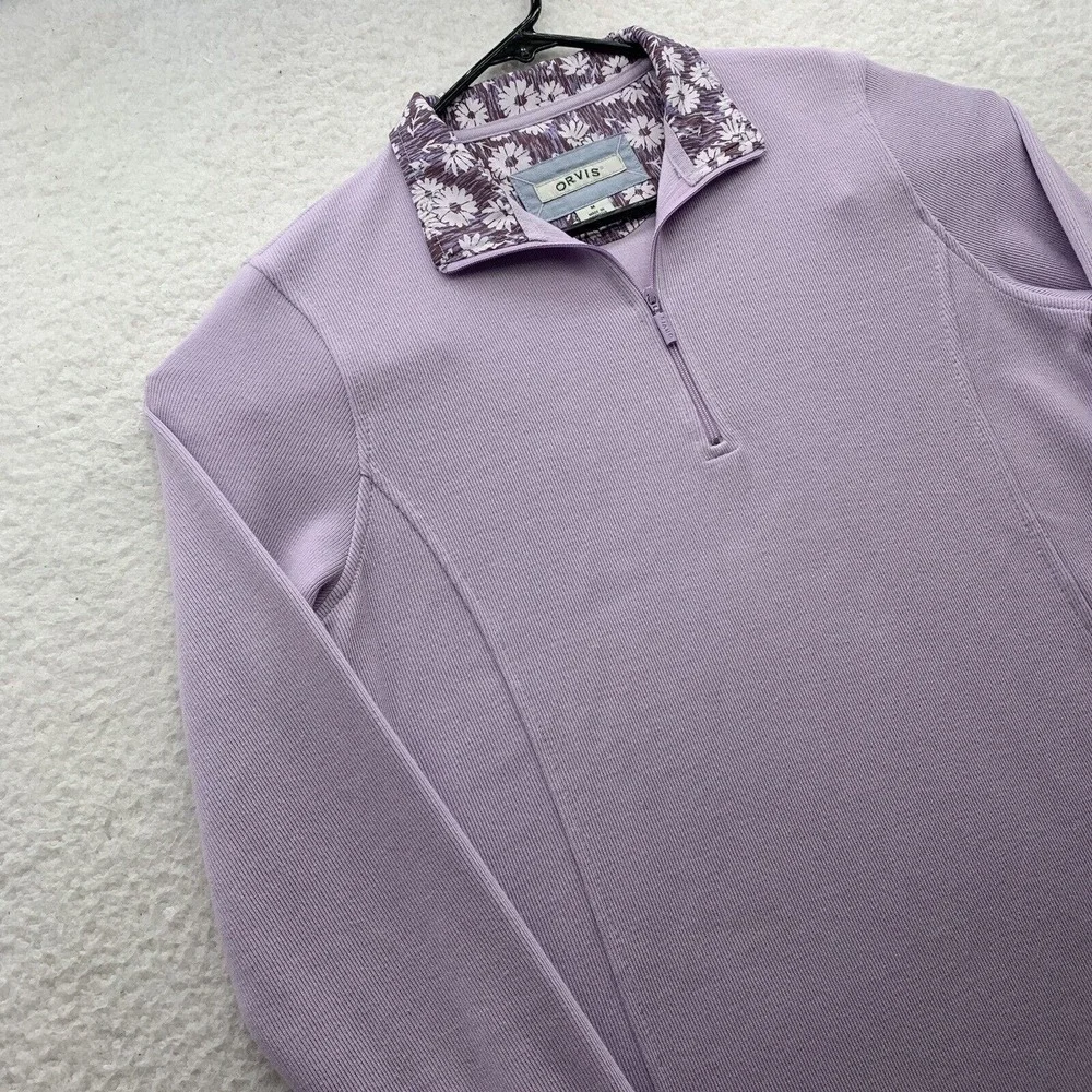 Orvis Jacket Womens‎ Medium M Lavender Flip Cuff Floral Lightweight Outdoors Mom